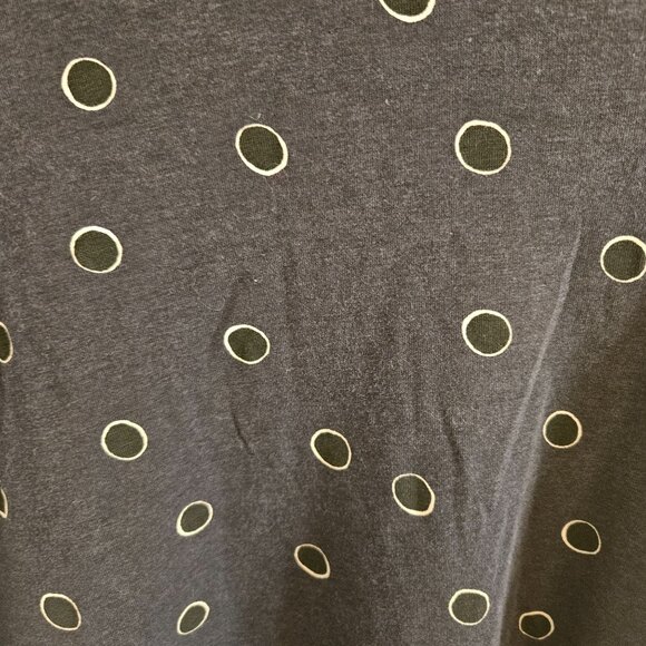 Boden Woman Size 8 Long Sleeve Tee Dark  Bubble Print Tencel Blend Comfort Soft - Picture 3 of 6